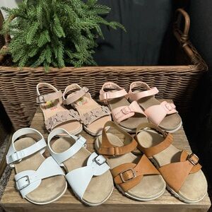 Cat & Jack Kids Sandals in White, Brown, and Pink
